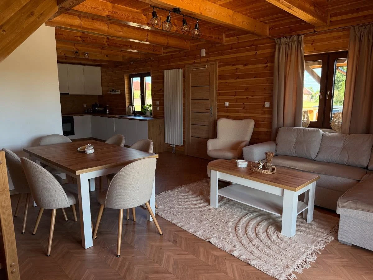 Salon z częścią jadalną i otwartą kuchnią
